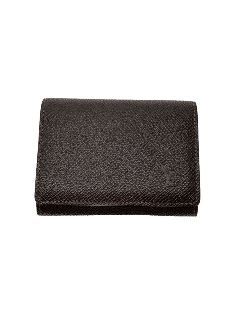 LOUIS VUITTON Envelope Wallet Carte de Visite NM Taiga Black Cowhide Brown